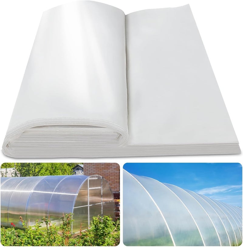 laapee 8x25 Ft Clear Greenhouse Film Plastic Sheeting, Greenhouse Polyethylene Plastic Film 6 mil Thickness Replacement Cover, UV Resistant, Plant Covers Freeze Protection for Windproof Frost& Dust Proof - Image 1